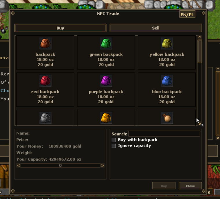 NPC trade — buying and selling